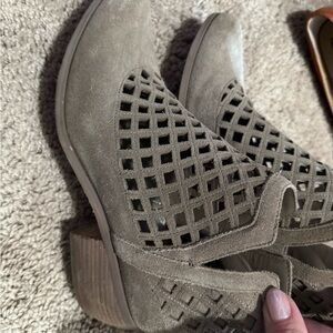 Crown Vintage Taupe Cutout Ankle Booties